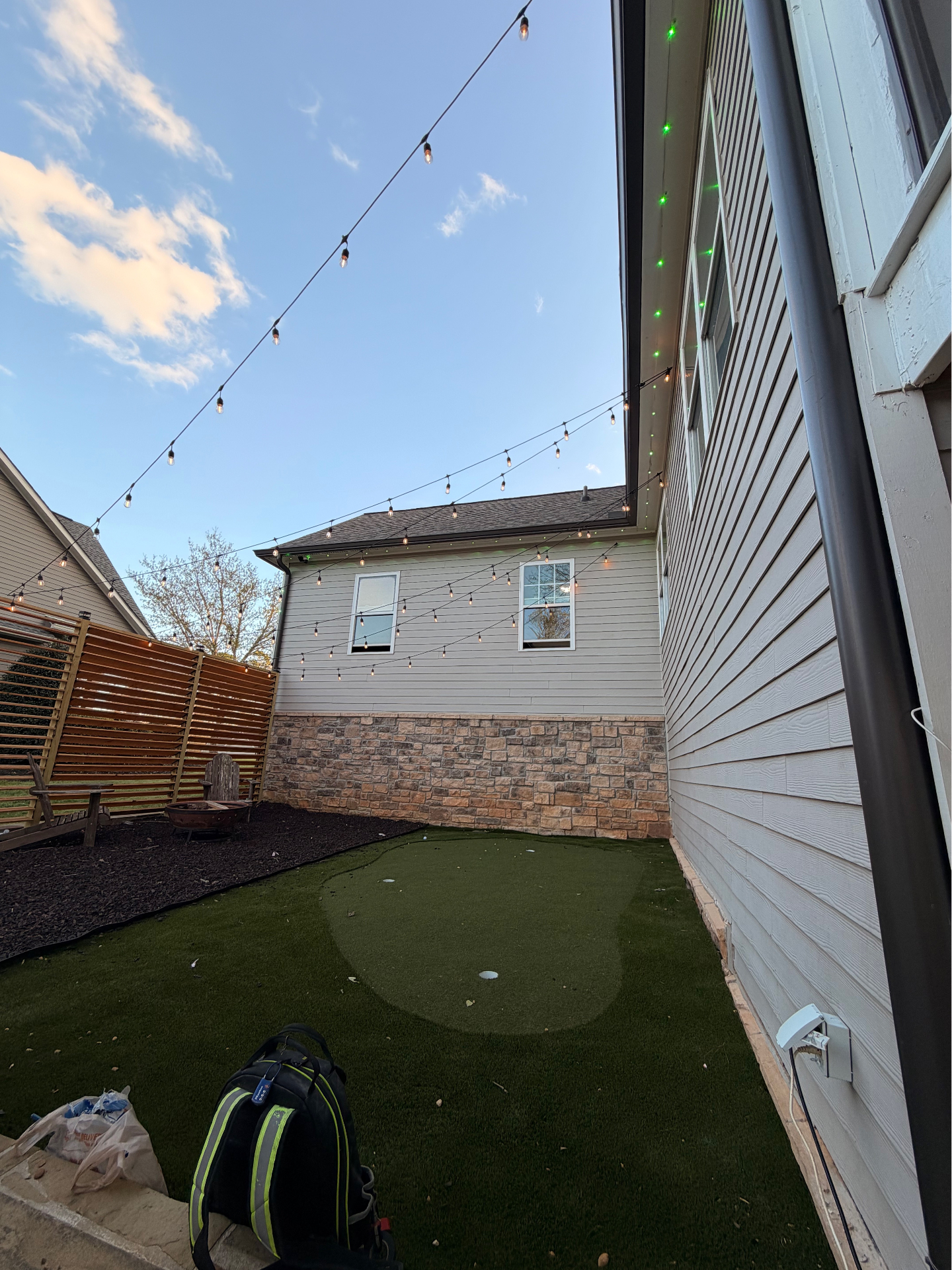 Outdoor String Light Installation